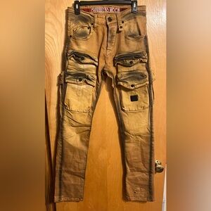 SMUGGLER'S MOON Men’s slim stretch Jeans British khaki 30x32